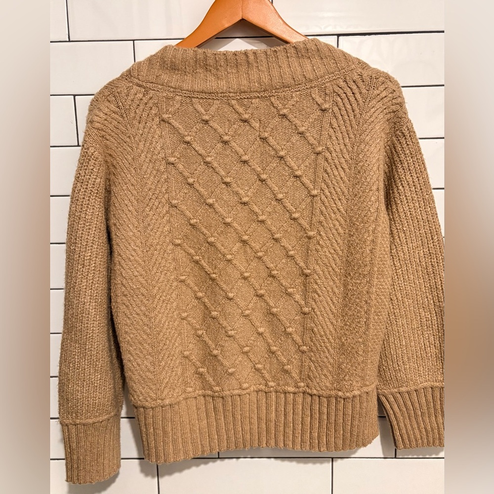 Anthropologie Maeve Tillie Beige Cable Knit Sweater XS - Picture 8 of 9